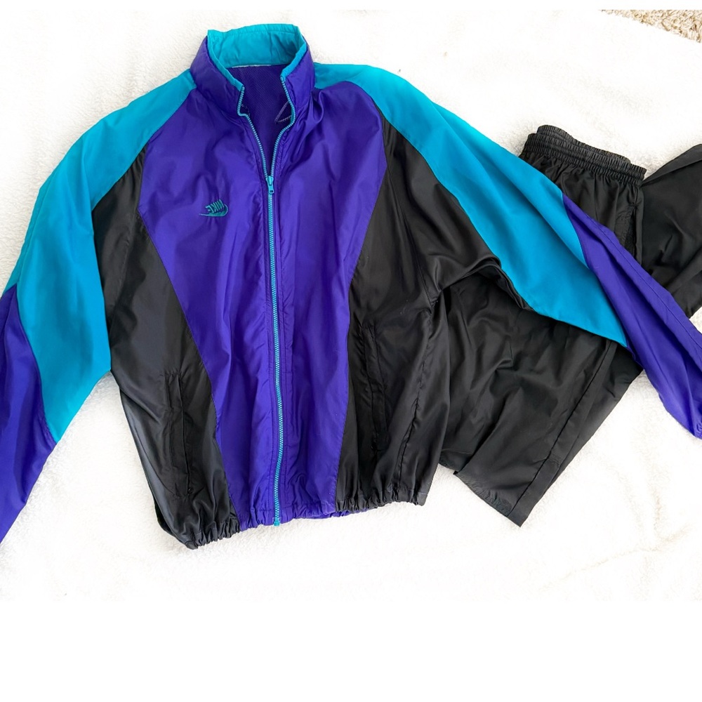 Vintage 90’s Nike Colorblock Swoosh Track Jacket & Pant Set L
